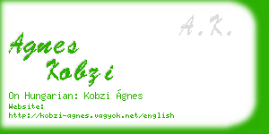 agnes kobzi business card