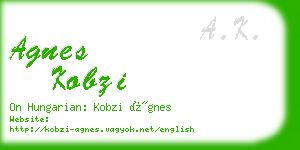 agnes kobzi business card